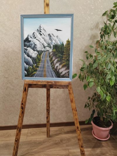 Лот: 16167167. Фото: 1. Картина "Дорога в горы". Картины, рисунки
