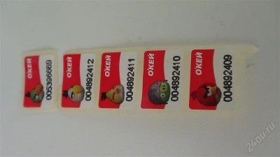 Лот: 2936055. Фото: 1. Наклейки Angry birds (4 штуки... Разное