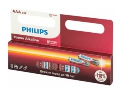 Лот: 25015615. Фото: 1. Батарейка Philips, LR03P12W/51... Батарейки, аккумуляторы, элементы питания