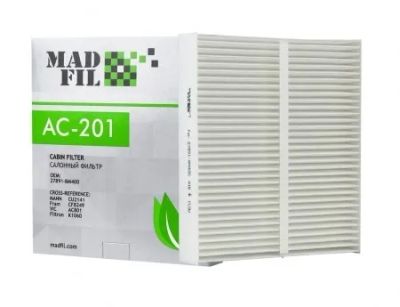 Лот: 24425245. Фото: 1. Фильтр салонный AC-201 Madfil. Расходные материалы