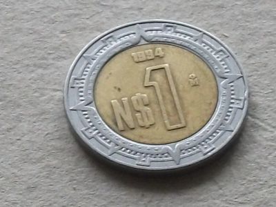 Лот: 16230297. Фото: 1. Монета 1 песо один Мексика 1994... Америка