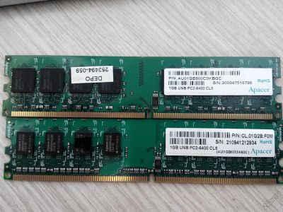 Лот: 5680913. Фото: 1. Apacer DDR2 800 DIMM 1Gb. Оперативная память