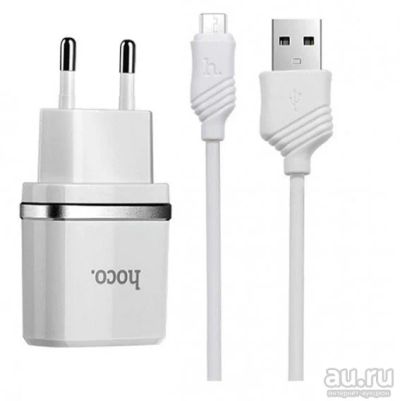Лот: 16925849. Фото: 1. СЗУ Hoco + кабель microUSB 1A... Зарядные устройства, блоки питания, адаптеры сетевые для смартфонов
