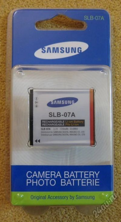 Лот: 5947786. Фото: 1. Новый аккумулятор Samsung SLB-07A... Аккумуляторы, зарядные