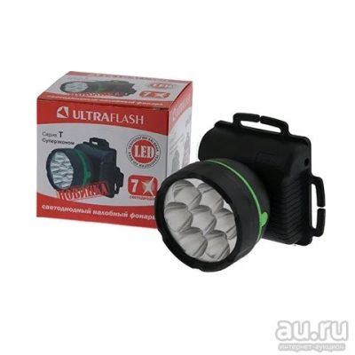 Лот: 13329386. Фото: 1. Фонарь налобный Ultra flash 909LED7... Фонарики