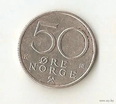 Лот: 9535664. Фото: 1. Норвегия 50 эре 1983 год. Герб... Европа