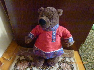 Лот: 10645846. Фото: 1. Медведь в рубахе. Мягкие