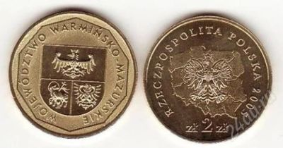 Лот: 2127081. Фото: 1. 2 злотых 2005 год. Варминьско-Мазурское... Европа