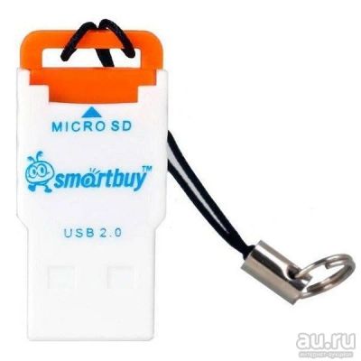 Лот: 16926814. Фото: 1. Картридер Smartbuy MicroSD, оранжевый... Картридеры