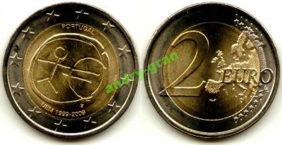 Лот: 6006758. Фото: 1. 0194 Португалия 2 евро 2009 EMU... Европа