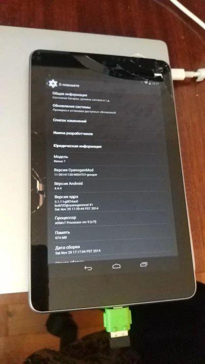 Лот: 10334619. Фото: 1. Nexus 7 2012 16Gb разбит сенсор. Планшеты