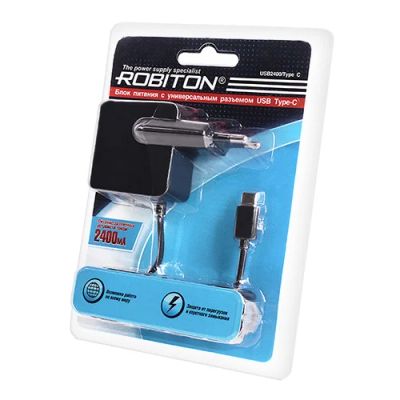Лот: 21516141. Фото: 1. СЗУ USB Robiton 2400 mAhType-C... Зарядные устройства, блоки питания, адаптеры сетевые для смартфонов