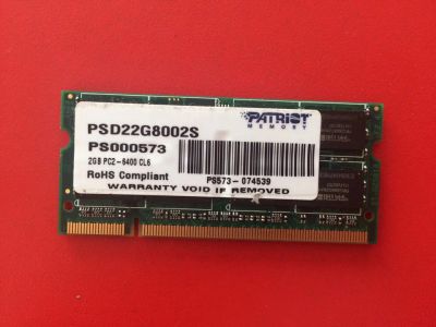 Лот: 9127515. Фото: 1. So-Dimm DDR-2 Patriot 2GB. Оперативная память