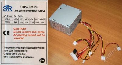 Лот: 995297. Фото: 1. Блок питания STR 350WB&P4 (мощность... Корпуса, блоки питания