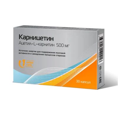 Лот: 24864094. Фото: 1. Карницетин Ацетил-Л-Карнитин капсулы... Лекарства