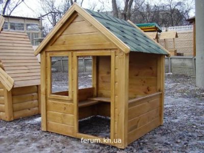 Лот: 3113358. Фото: 1. Деревянный детский домик. Игровые домики, палатки