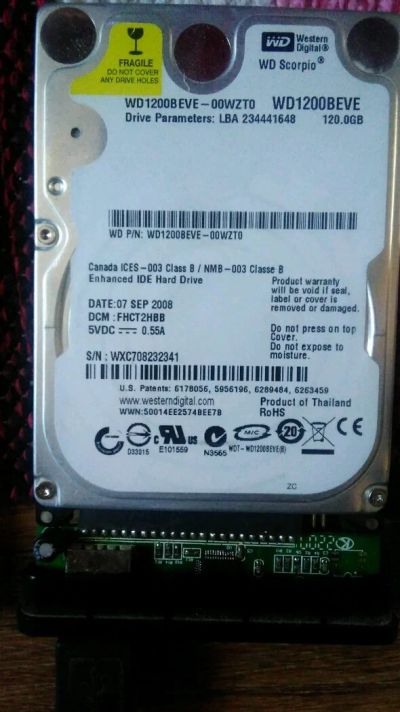 Лот: 11496615. Фото: 1. USB 2.0 бокс 2,5" + неисправный... Жёсткие диски (HDD)