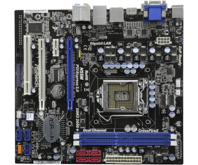 Лот: 15073371. Фото: 1. Материнская плата asrock h55m. Материнские платы