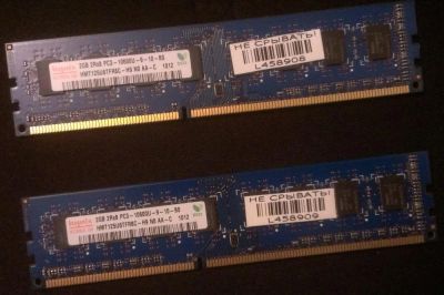 Лот: 6839545. Фото: 1. 2 планки Hynix DDR3 1333 2GB. Оперативная память