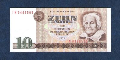 Лот: 10291369. Фото: 1. 10 марок 1971 года. ГДР. UNC. Европа