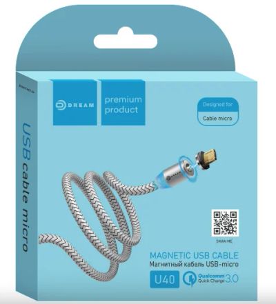 Лот: 16329437. Фото: 1. Кабель MicroUSB U40 QC3.0 2.4A... Дата-кабели, переходники