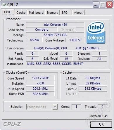 Лот: 1203911. Фото: 1. Intel Celeron 430 Conroe-L (1800MHz... Процессоры
