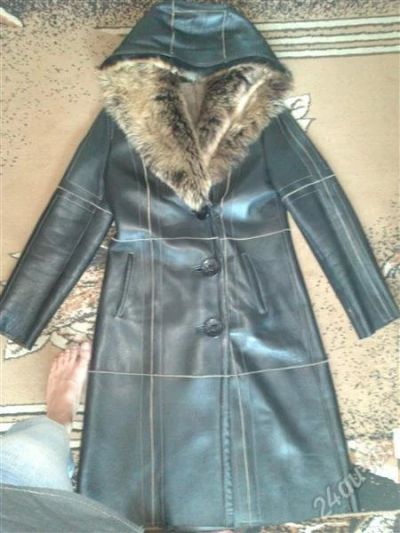 Лот: 3075863. Фото: 1. Кожаный*мех*плащ (Ж). Верхняя одежда