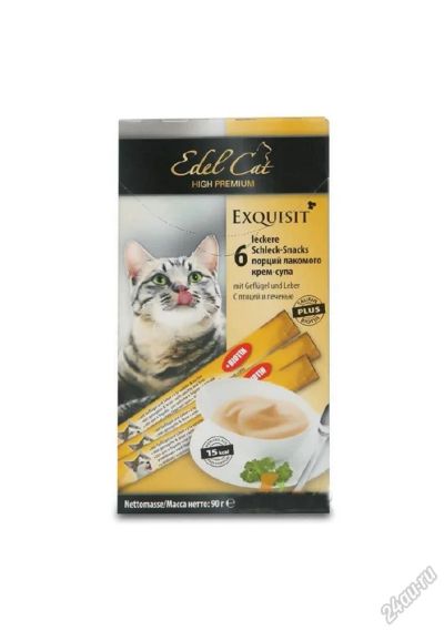 Лот: 5564883. Фото: 1. Лакомство Edel Cat крем-суп для... Корма