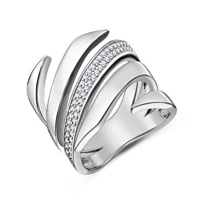 Лот: 23855803. Фото: 1. Серебряное кольцо с фианитами. Кольца, перстни