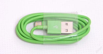Лот: 1369373. Фото: 1. Зеленый дата-кабель для iPhone... Дата-кабели, переходники