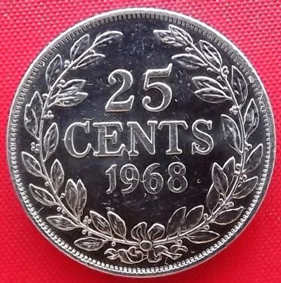 Лот: 2689461. Фото: 1. (№2507/LF) 25 центов 1968 (Либерия... Африка