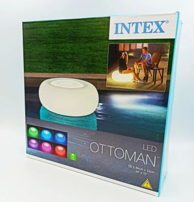 Лот: 17573195. Фото: 1. Надувной пуф светящийся - INTEX. Спальные мешки, надувные кровати, коврики туристические
