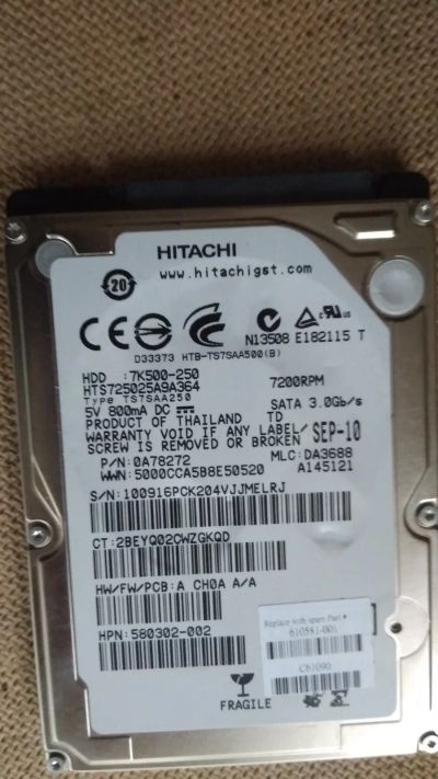 Лот: 16151509. Фото: 1. HDD SATA 250Gb 2.5" состояние... Жёсткие диски (HDD)