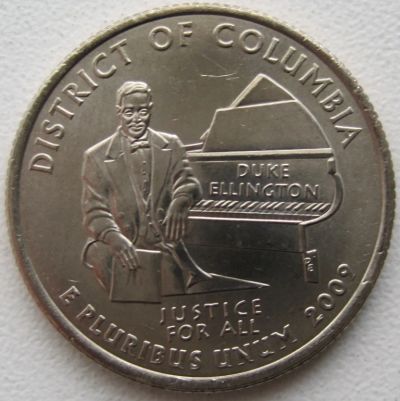 Лот: 6731195. Фото: 1. США 25 центов 2009. Округ Колумбия... Америка
