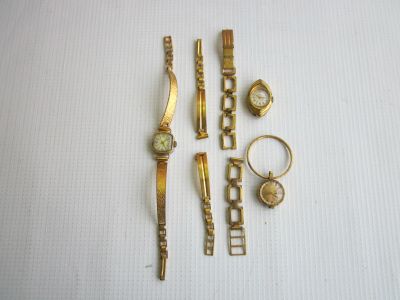 Лот: 16412895. Фото: 1. Часы женские позолоченные (СССР... Драгоценные наручные часы