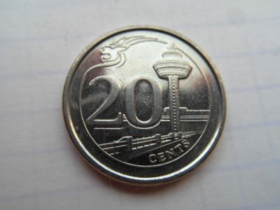 Лот: 9901323. Фото: 1. Сингапур 20 центов 2013. Азия
