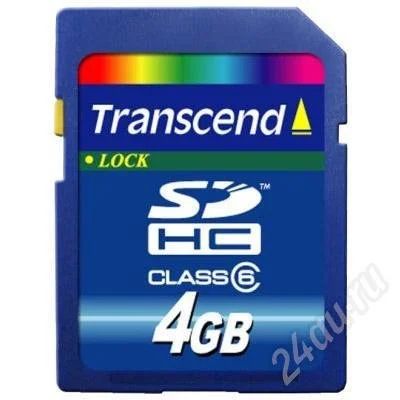 Лот: 575656. Фото: 1. SDHC Transcend 4Gb. USB-флеш карты