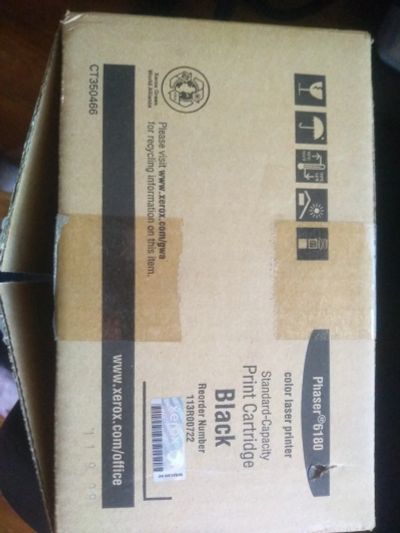Лот: 15852705. Фото: 1. Черный картридж xerox phaser6180... Картриджи, расходные материалы