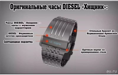 Лот: 17909133. Фото: 1. Часы Diesel хищник. Оригинальные наручные часы