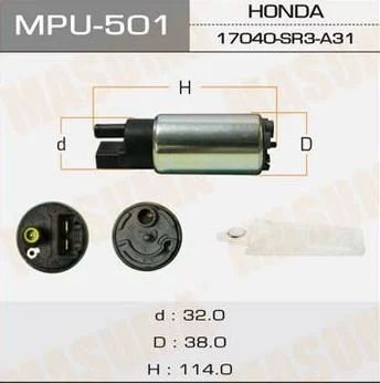 Лот: 11199131. Фото: 1. Бензонасос Masuma; Honda V=1500-1800... Топливная система