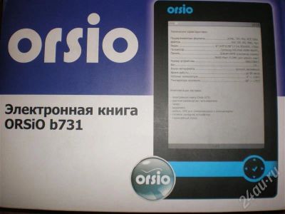 Лот: 670295. Фото: 1. Электронная книга Orsio b731. Электронные книги