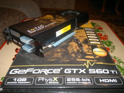 Лот: 3975039. Фото: 1. ZOTAC GeForce GTX 560 Ti 822Mhz... Видеокарты