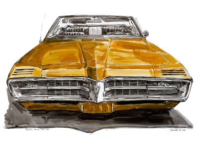 Лот: 18810859. Фото: 1. Рисунок, автомобиль Pontiac Grand... Картины, рисунки