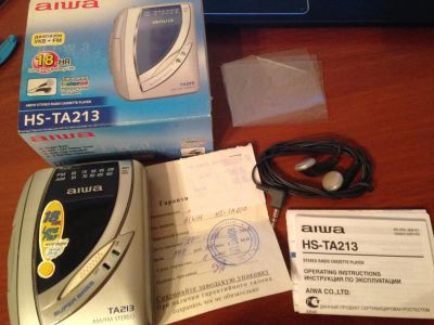 Лот: 6817006. Фото: 1. Кассетный стереоплейер aiwa hs-ta213. Другое (музыкальные инструменты и оборудование)