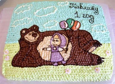 Лот: 2384829. Фото: 1. Домашний торт "Маша и медведь... Торты, пирожные