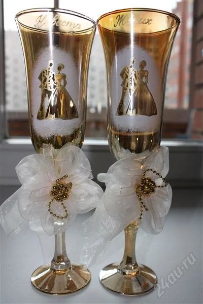 Лот: 981433. Фото: 1. Свадебные бокалы. Другое (свадебная мода)