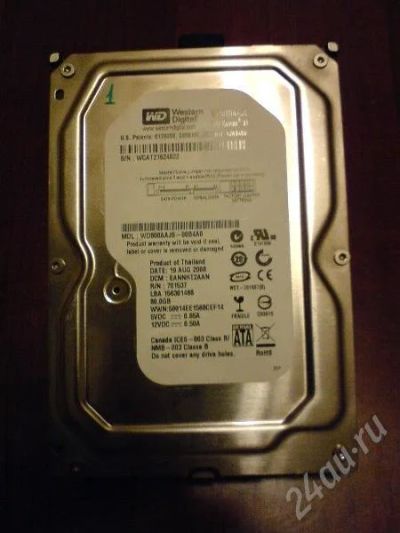 Лот: 204002. Фото: 1. HDD 80Gb WD800AAJS SATA-II. Жёсткие диски (HDD)