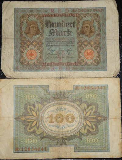 Лот: 4575463. Фото: 1. Банкнота 100 марок 1920 г. Германия... Германия и Австрия