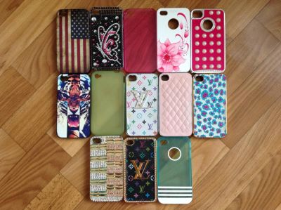 Лот: 4384395. Фото: 1. 13 чехлов б/у на iphone 4/4S... Чехлы, бамперы