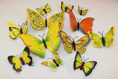 Лот: 10585205. Фото: 1. Набор бабочек на магните (цв... Интерьерные наклейки